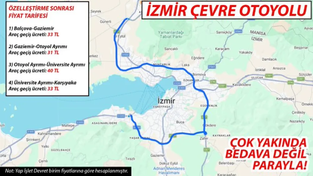 CHP’li vekilden şok iddia: İzmir Çevre Yolu paralı oluyor!