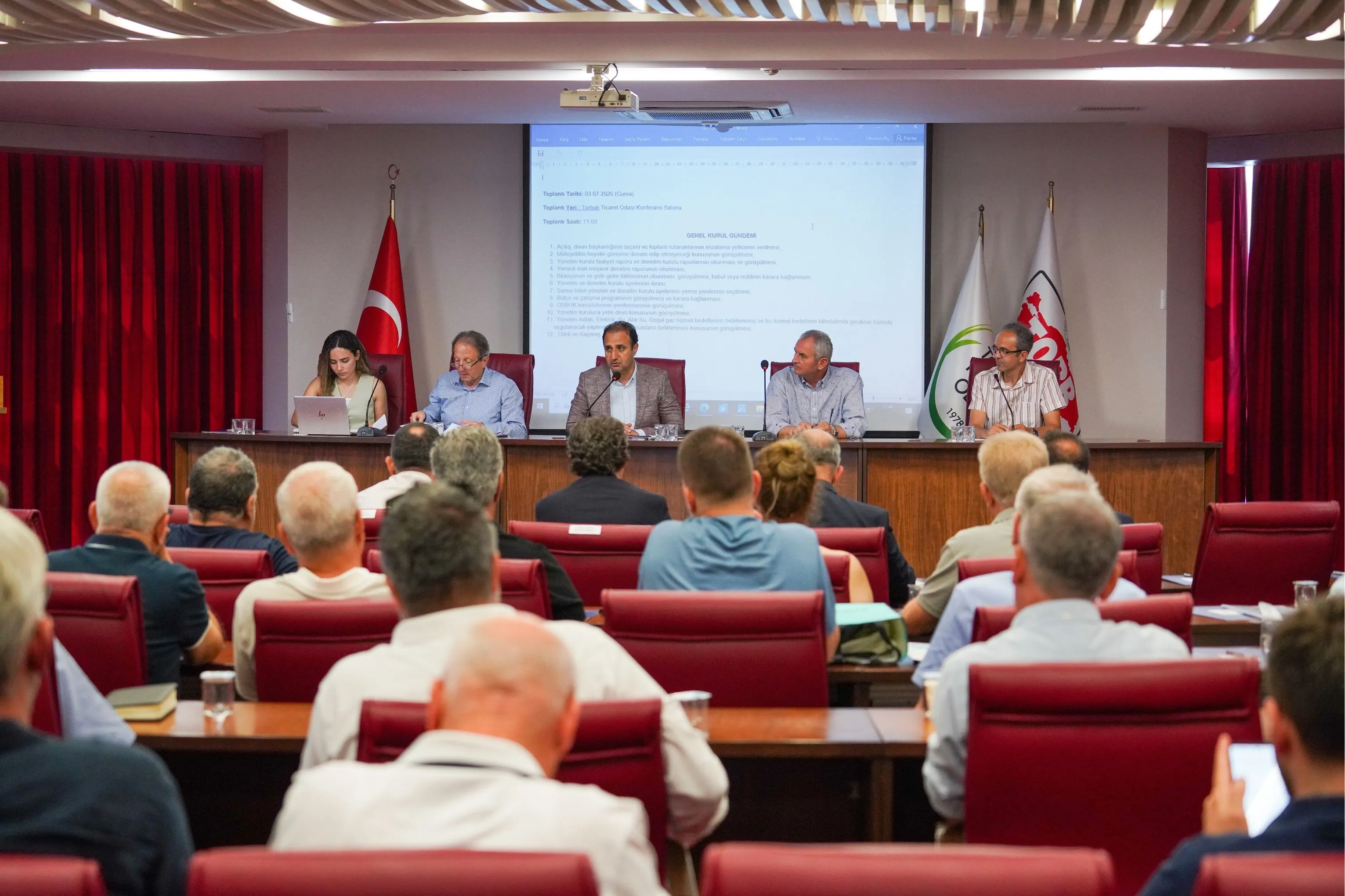 İzmir Pancar OSB İkinci Olağan Genel Kurulu’nun Divan Başkanlığını Torbalı Ticaret Odası Yönetim Kurulu Başkanı ve İzmir Pancar OSB Müteşebbis Heyet Başkanı Abdulvahap Olgun yaptı