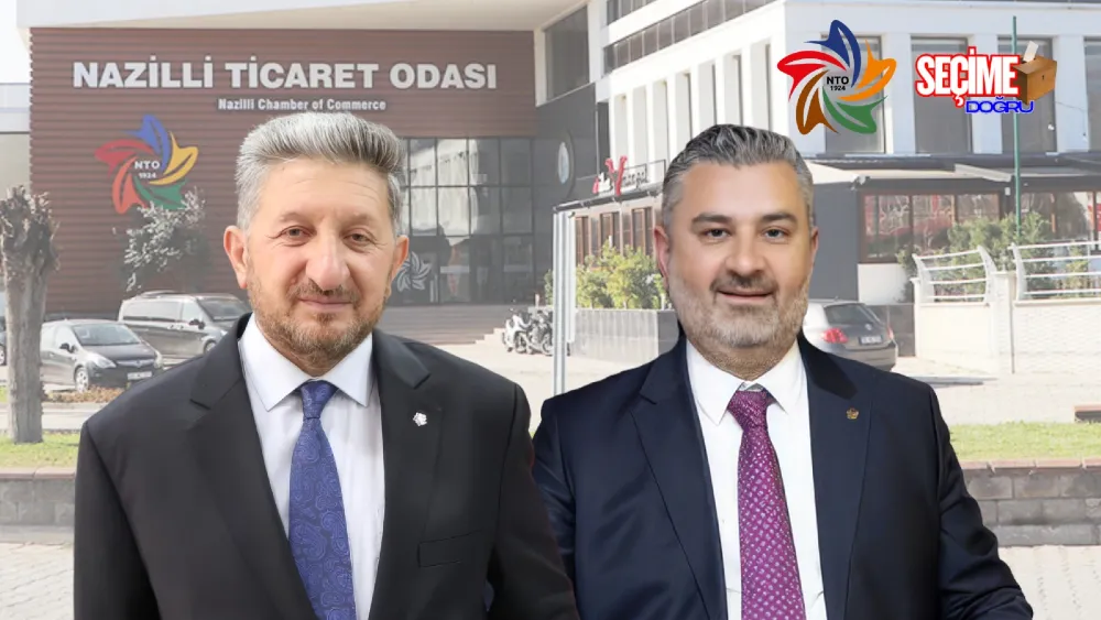 Nazilli Ticaret Odası'nın Mevcut Başkanı Nuri Arslan ve Başkan Adayı Özen Akgün