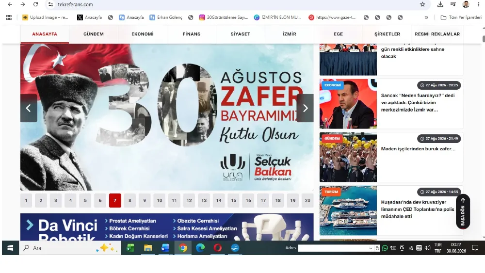 Urla Beldiyesi 30 Ağustos ilanı