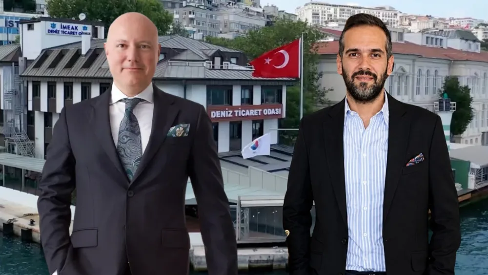 Mustafa Aslan (solda) ve Orbay Şimşek, denizcilerin amiral gemisi Deniz Ticaret Odası'nın yönetimine seçildiler
