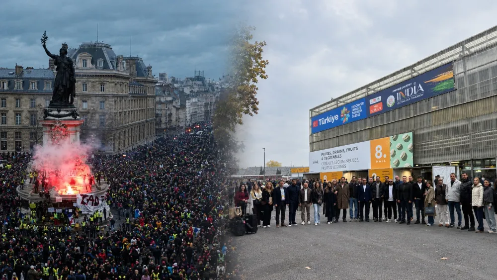 Paris’te eylemler devam ederken, fuarda İzmir mesaisi! 