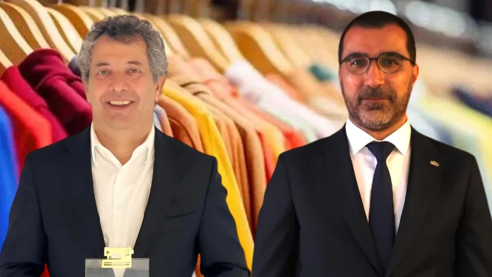 EBSO Yönetim Kurulu Üyesi Fesih Demirer (solda) ve Ege Hazır Giyim ve Konfeksiyon İhracatçıları Birliği Başkanı Çağlar Bağcı